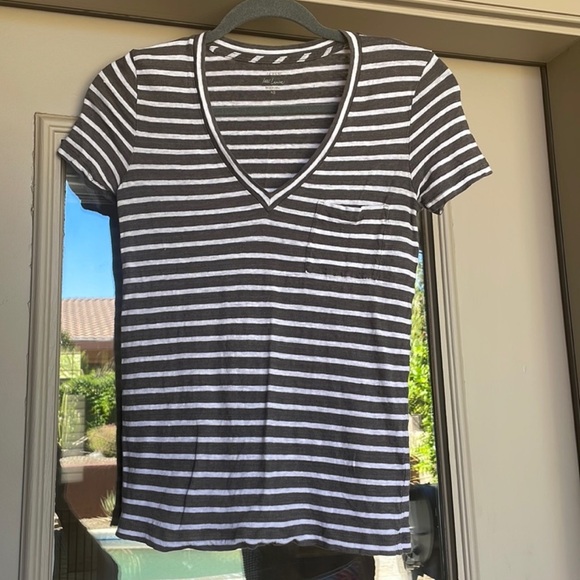J. Crew Lined Striped Short Sleeved Shirt - Picture 1 of 3